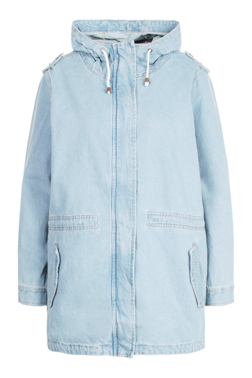 Parka con capucha vaquera Plus